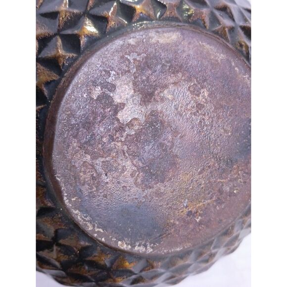 Geometric Pattern Cast Iron Japanese Style Tea or Coffee Pot 5" Tall Pot - Picture 16 of 16